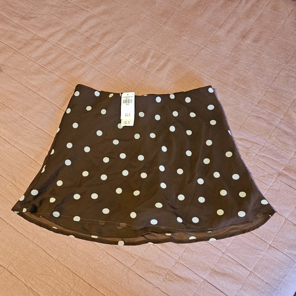 Abercrombie & Fitch Brown Polka Dot Mini Skirt